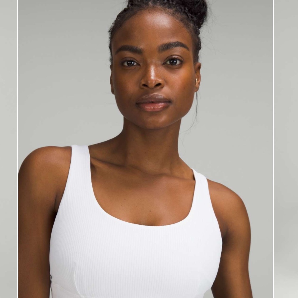NWT 🍋Lululemon White Align Bra Ribbed Size 4